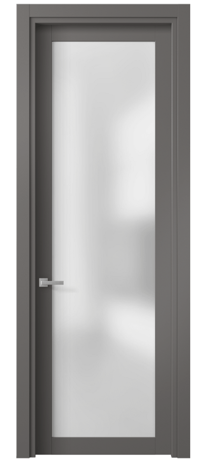 Межкомнатная дверь Planum 2102 Матовый классический серый Сатинированное стекло Цена 47499 ₽ | Volhovec