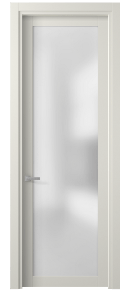 Межкомнатная дверь Planum 2102 Матовый жемчужный Сатинированное стекло Цена 47499 ₽ | Volhovec