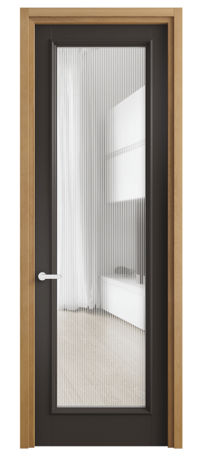 Дверь межкомнатная Шарм 6702 Матовый антрацит Рифлёное стекло "Дюна", триплекс Узкий классический наличник БНМ Цена 106399 ₽ Наличники уже входят в базовый комплект. Фабрика дверей Волховец 8 (800) 551 43 19 Межкомнатная дверь Шарм 6702 Матовый антрацит Рифлёное стекло "Дюна", триплекс Цена 106399 ₽ | Volhovec