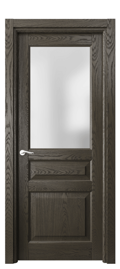 Межкомнатная дверь Lignum 0710 Дуб серый брашированный Сатинированное стекло Цена 950900 AMD | Volhovec