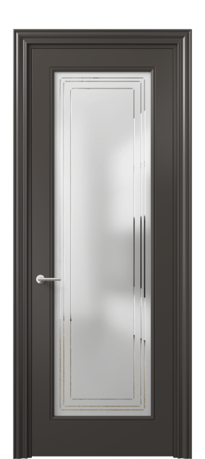 Дверь межкомнатная Mascot 8400 Матовый антрацит Сатинированное стекло с гравировкой "Грани", триплекс Фигурный наличник МАН Цена 77599 ₽ Наличники уже входят в базовый комплект. Фабрика дверей Волховец 8 (800) 551 43 19 Межкомнатная дверь Mascot 8400 Матовый антрацит Сатинированное стекло с гравировкой "Грани", триплекс Цена 77599 ₽ | Volhovec