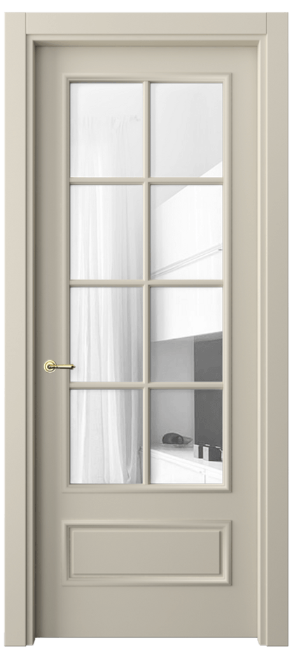Межкомнатная дверь Paris 8112 Матовый бежево-серый Прозрачное стекло Цена 72399 ₽| Volhovec