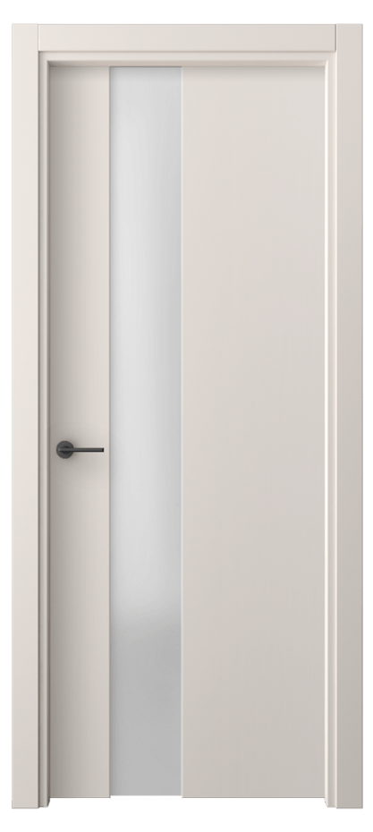 Межкомнатная дверь Freedom 4224 ПЭТ тёплый-белый Сатинированное стекло Цена 38499 ₽ | Volhovec
