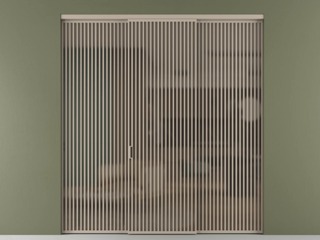 Перегородка Formato внутри проёма трёхстворчатая АЛПР 040.06 Алюминий бисквитный Сатинированное бронзовое стекло, триплекс. Цена 553800 ₽ 1. Полотно 3 шт. (800/2100 мм)
2. Комплект установки раздвижной системы
3. Базовый комплект фурнитуры
4.Ручка RONDO. Фабрика дверей Волховец 8 (800) 551 43 19 Перегородка Formato внутри проёма трёхстворчатая АЛПР 040.06 Алюминий бисквитный Сатинированное бронзовое стекло, триплекс Цена 553800 ₽ | Volhovec