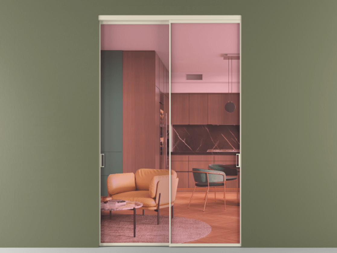 Перегородка Формато внутри проёма 2 створки АЛПР 040.01 Алюминий бежево-серый Прозрачное розовое стекло, триплекс. Цена 416650 ₽ 1. Полотно 2 шт. (800/2100 мм)
2. Комплект установки раздвижной системы
3. Базовый комплект фурнитуры
4.Ручка Рондо. Фабрика дверей Волховец 8 (800) 551 43 19 Перегородка Формато внутри проёма 2 створки АЛПР 040.01 Алюминий бежево-серый Прозрачное розовое стекло, триплекс Цена 416650 ₽ | Volhovec