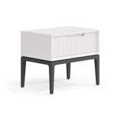 Тумба прикроватная Velvet 1 ящик Матовый пудровый белый