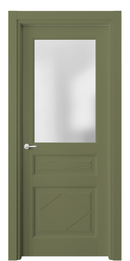 Дверь межкомнатная 6344 Тростниково-зелёный RAL 6013. Цвет RAL Тростниково-зелёный RAL 6013. Материал Массив бука эмаль. Коллекция Toscana Rombo. Картинка.