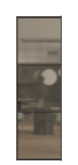 Дверь межкомнатная АЛПЛ040.03 Бронза сатин триплекс ААН. Цвет Алюминий антрацит. Материал Алюминий в эмали. Коллекция Формато. Картинка.