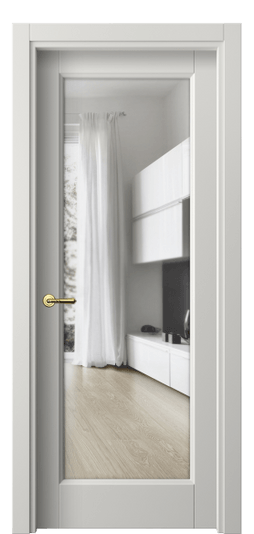 Дверь межкомнатная 1402 МСР Прозрачное стекло. Цвет Матовый серый. Материал Гладкая эмаль. Коллекция Galant. Картинка.