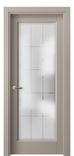 Дверь межкомнатная 1402 МБСК Cатинированное стекло лофт. Цвет Матовый бисквитный. Материал Гладкая эмаль. Коллекция Галант. Картинка.