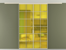 Перегородка Formato вдоль стены на потолок 2 створки