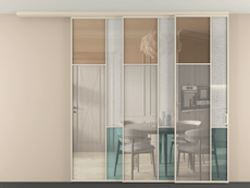 Перегородка Mosaic вдоль стены телескопик синхро 3