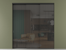 Перегородка Formato внутри проёма 3 створки с синхронным механизмом