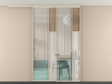 Перегородка Mosaic вдоль стены на потолок телескопик синхро 2