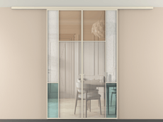 Перегородка Mosaic вдоль стены на потолок двустворчатая